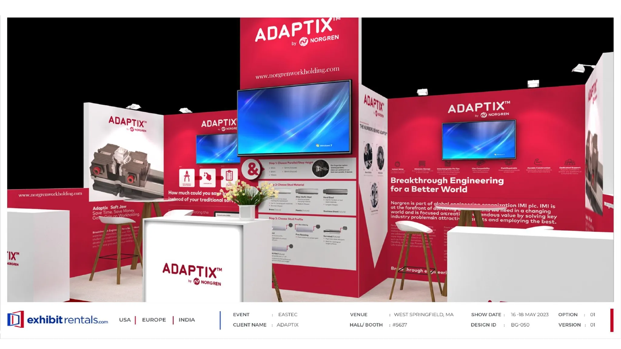 10x20 Inline booth design by Exhibit-Rentals